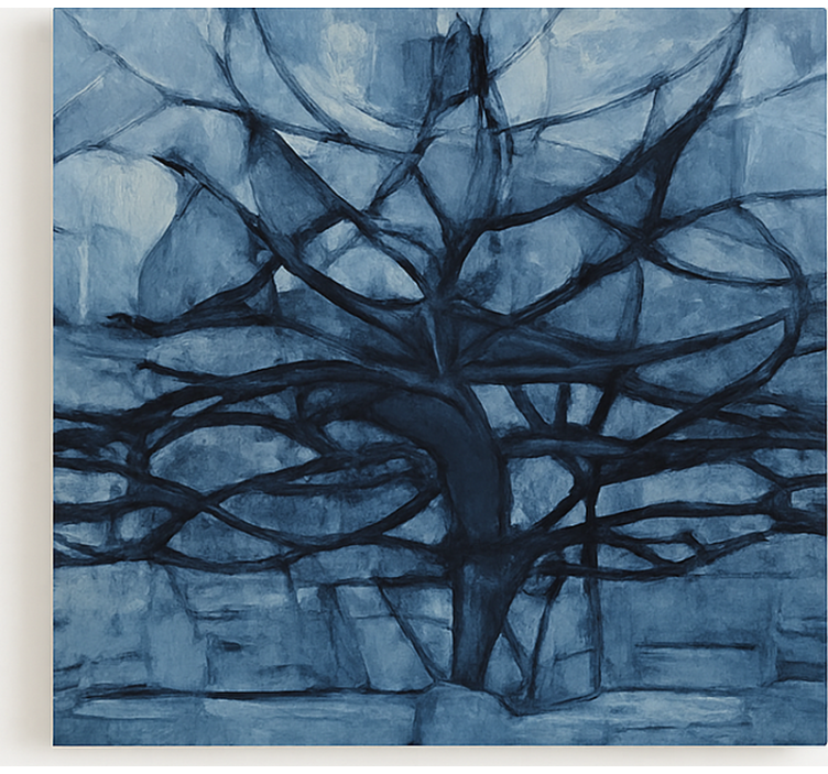 Design i grå nyanser Kanvas träd - Tenstickers