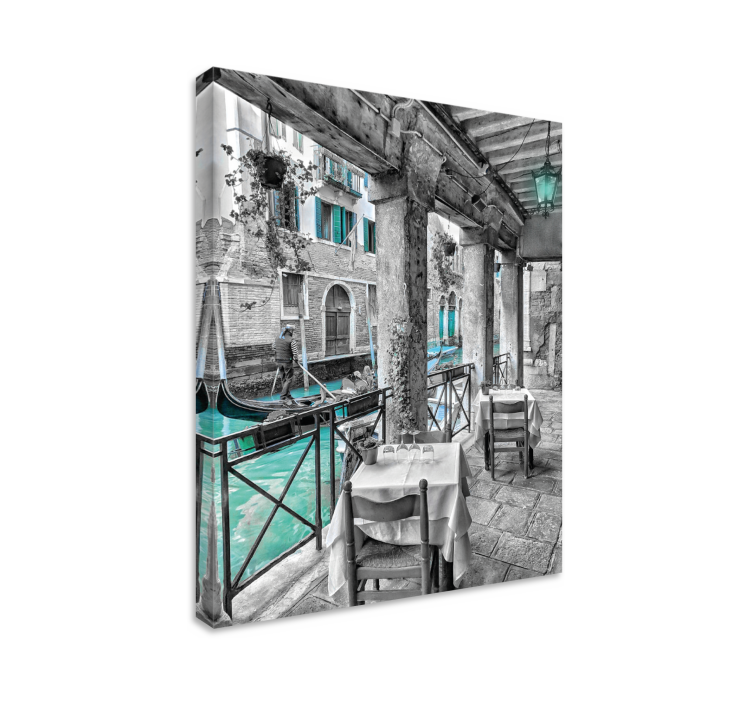 Man rider på båten venedig stadcanvas tavla tryck - Tenstickers