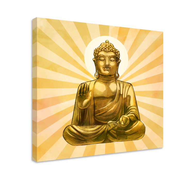 Gyllene buddha canvas canvas tavla - Tenstickers