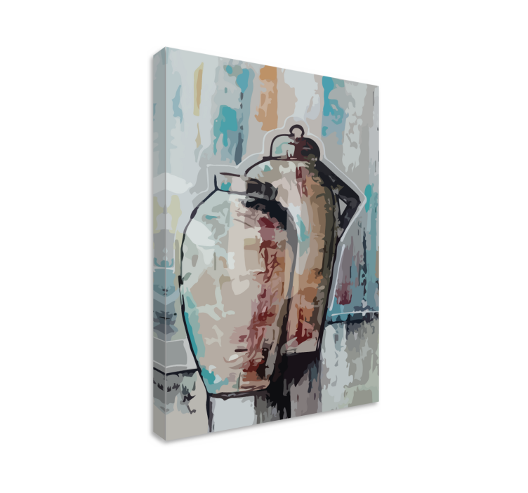 Kanvas dekoration vintage lerkrukor - Tenstickers