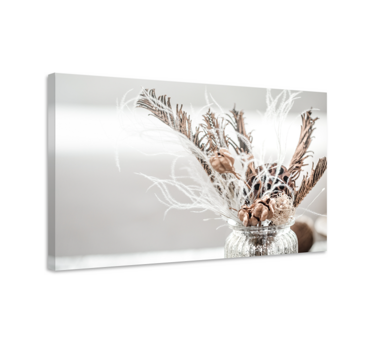 Kanvas blommor och växter torkad blomsterarrangemang - Tenstickers