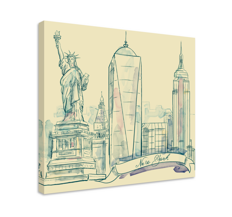 Kanvas städer och länder new yorks skyline - Tenstickers