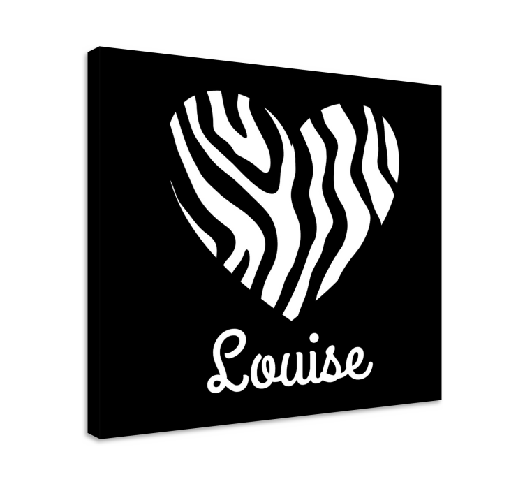Hjärta med namn kanvas citat - Tenstickers