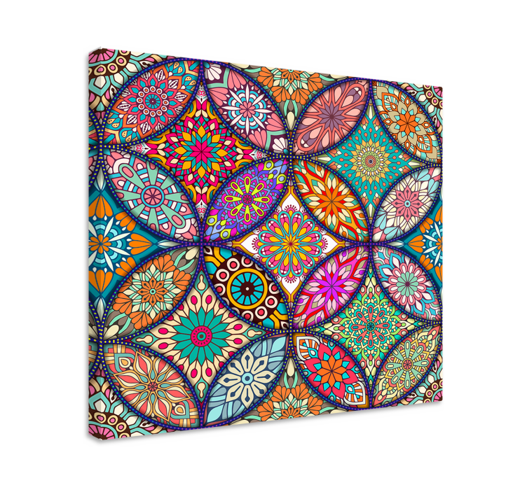 Färgstarka mandalas canvas canvas tavla - Tenstickers