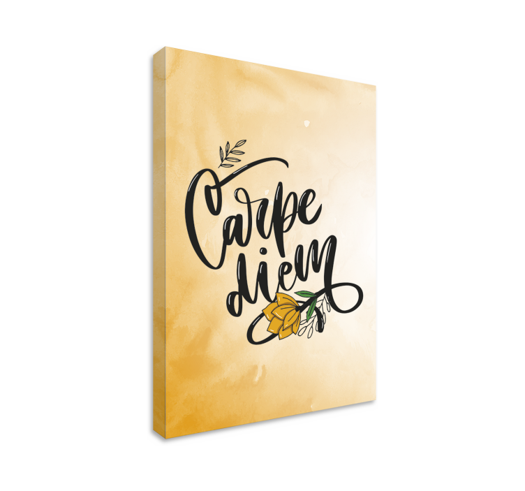 Kanvas citat ta dagen i besittning blomstermotiv - Tenstickers