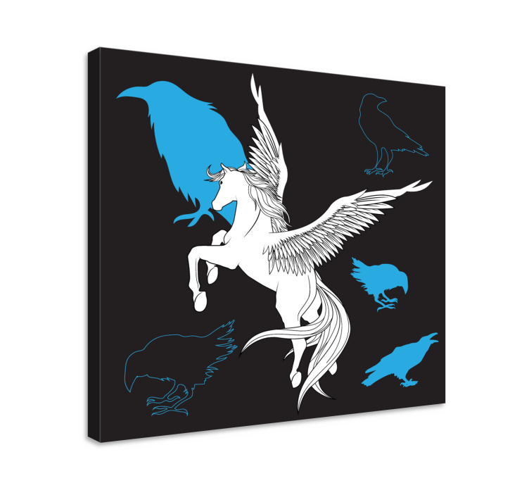 Kanvas dinosaurie mytisk pegasusflygning - Tenstickers