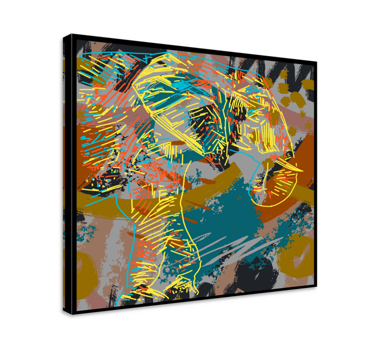 Kanvas elefant samtida skiss - Tenstickers