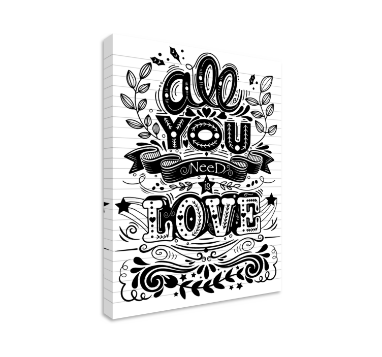 Kärleksfras motiverande canvaskonst - Tenstickers
