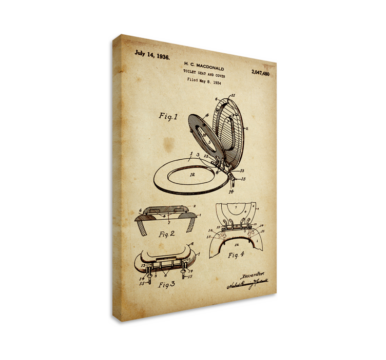 Vintage badrum kanfas konst - Tenstickers