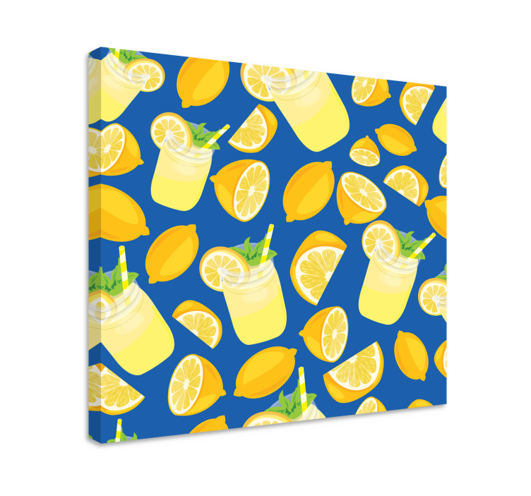 Citronsaft frukt kanfas konsttryck - Tenstickers