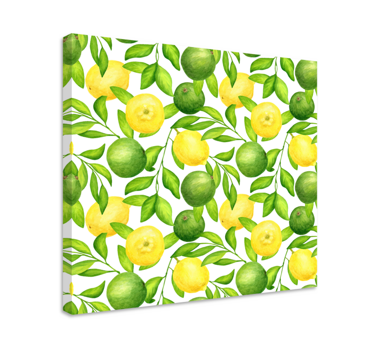 Citroner och lime frukt kanfas konst - Tenstickers