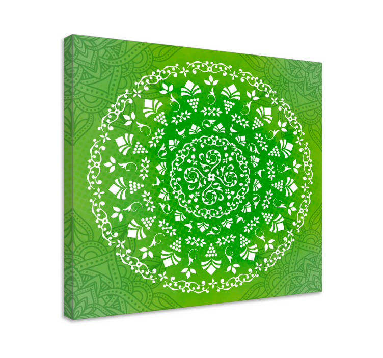 Kanvas zen detaljerad botanisk mandala - Tenstickers