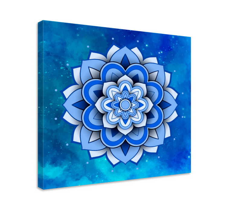 Mandala blommor blå mandala canvas canvas tavla - Tenstickers
