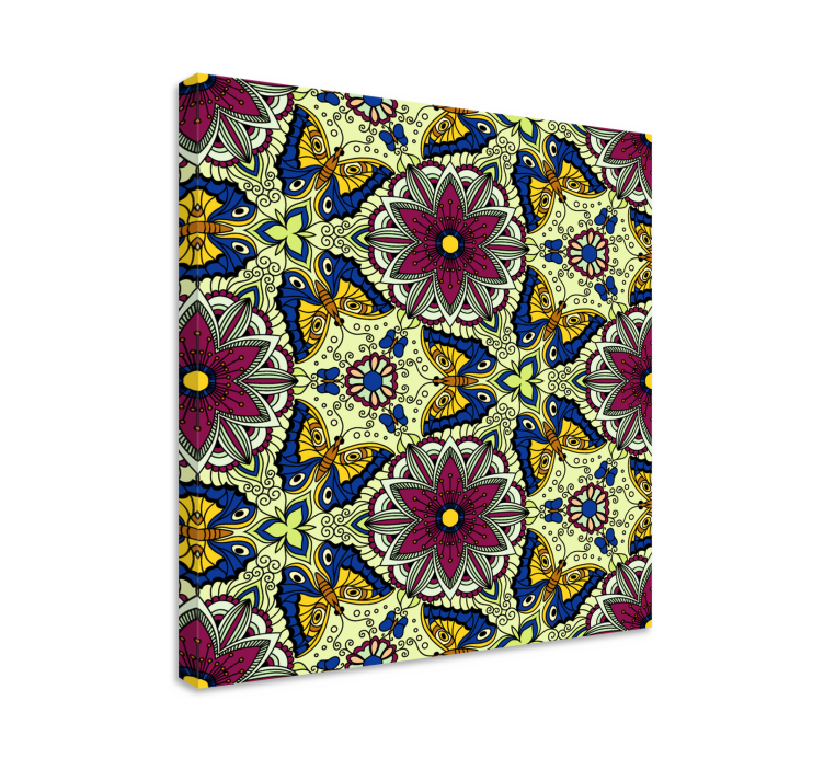 Färgglada fjäril mosaikcanvas tavla canvas tavla - Tenstickers