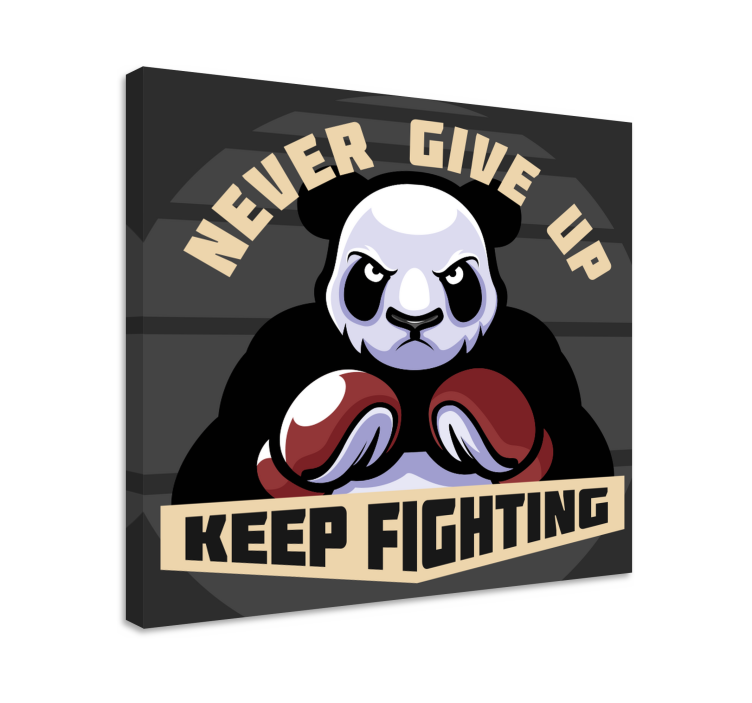 Boxning panda djur canvas tryck - Tenstickers
