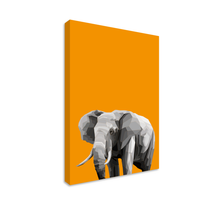 Geometrisk elefant canvas - Tenstickers