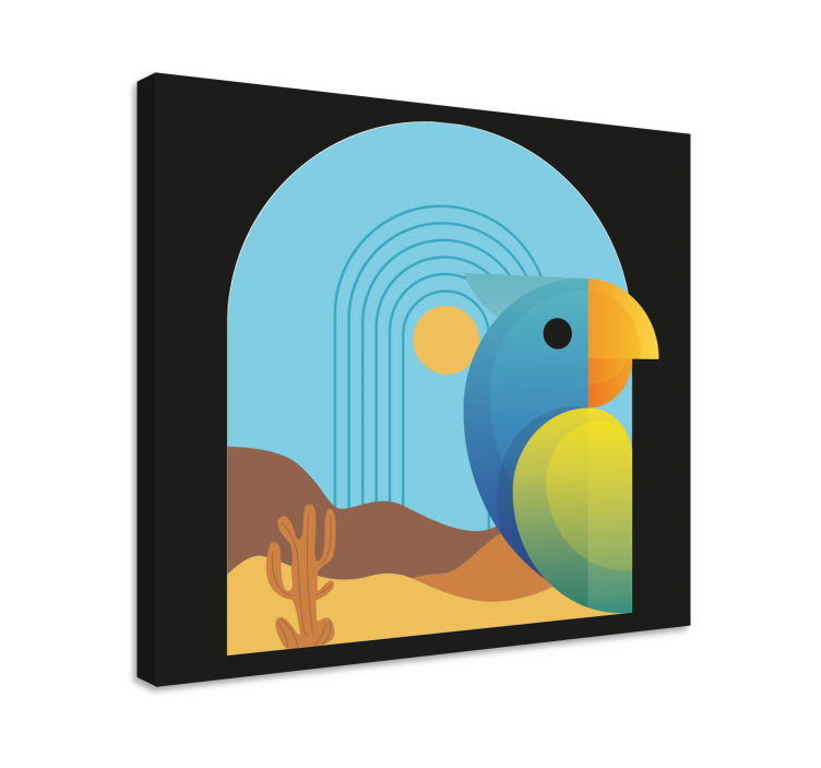Abstrakt papegoja på sunfall bird canvas art - Tenstickers