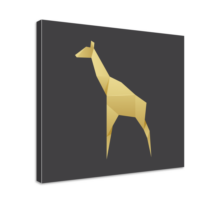 Kanvas häst elegant giraff silhuett - Tenstickers