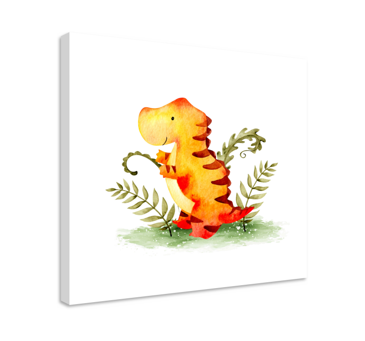Kanvas dinosaurie charmig baby dinosaur - Tenstickers