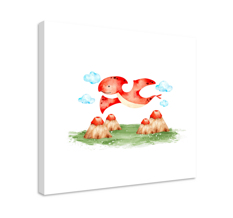 Kanvas dinosaurie flygande röda varelse - Tenstickers