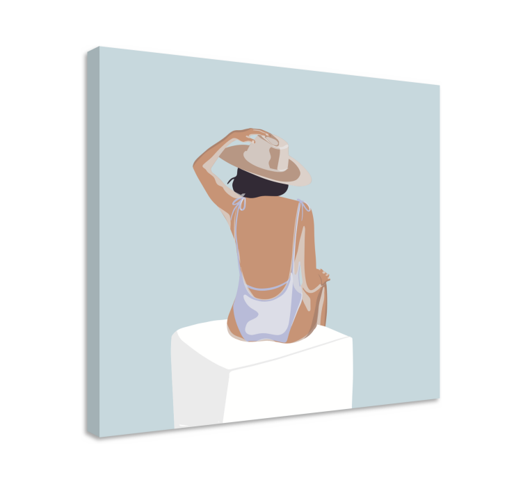 Mode flicka minimalistisk stil väggtryck - Tenstickers