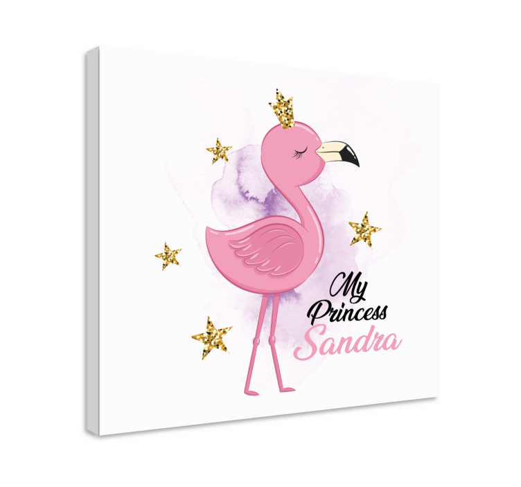 Min prinsessflamingo med namn Kanvas djur - Tenstickers