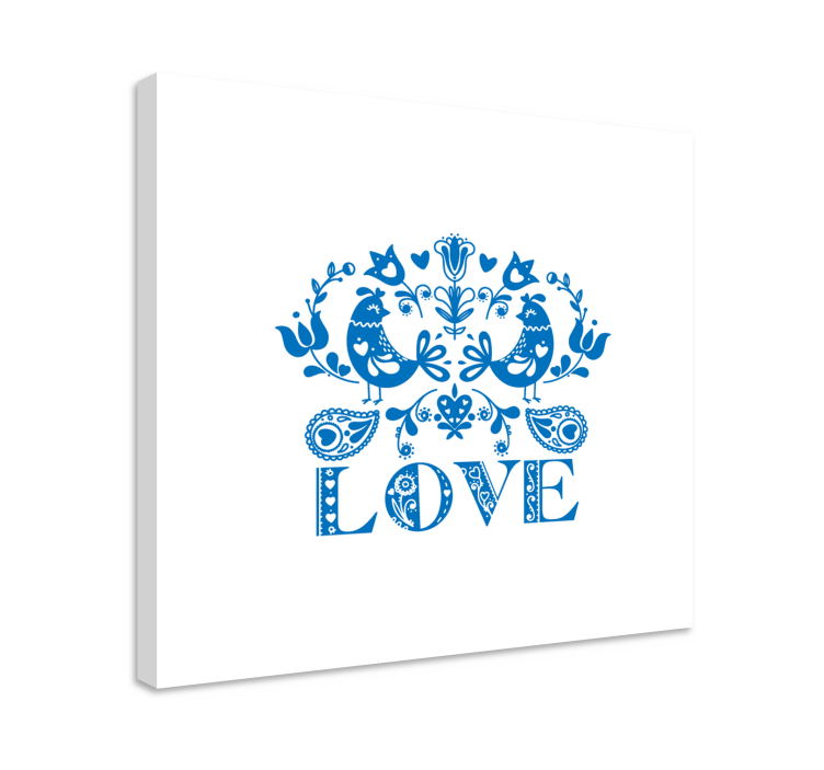 Kanvas träd fåglar och blommor mönster - Tenstickers