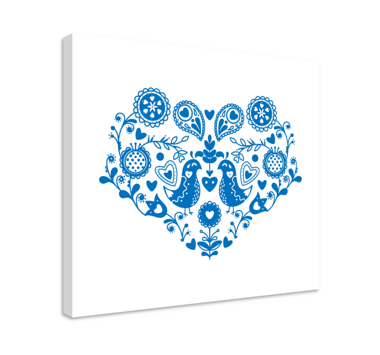 Kanvas frukter med fågelmönster - Tenstickers