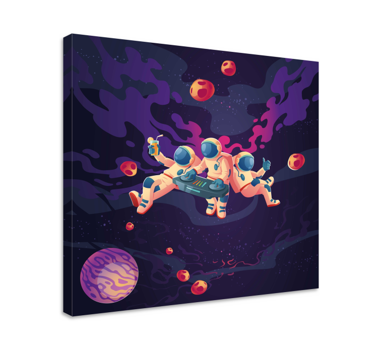 Videospel canvas tavla astronauter som leker tillsammans - Tenstickers