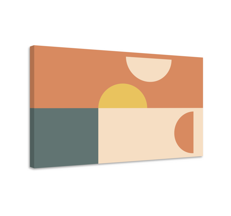 Halvcirklar och rektanglar geometriskcanvas tavla - Tenstickers