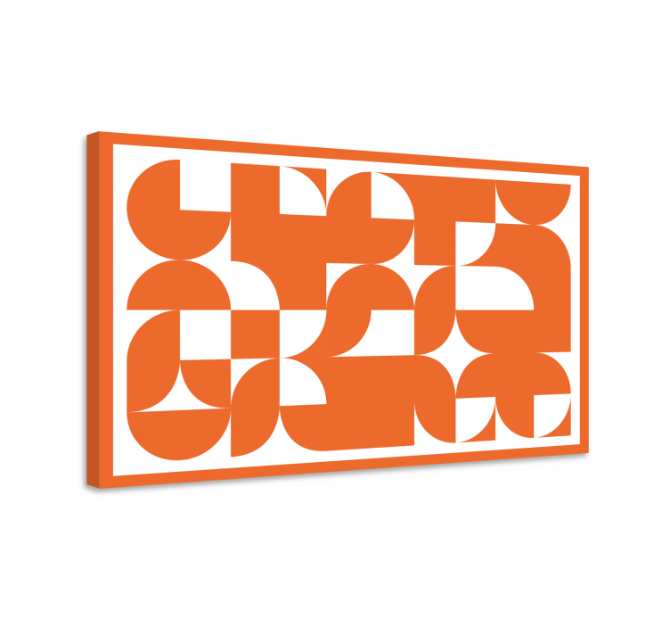 Orange abstrakt konst mönster geometriskcanvas tavla - Tenstickers