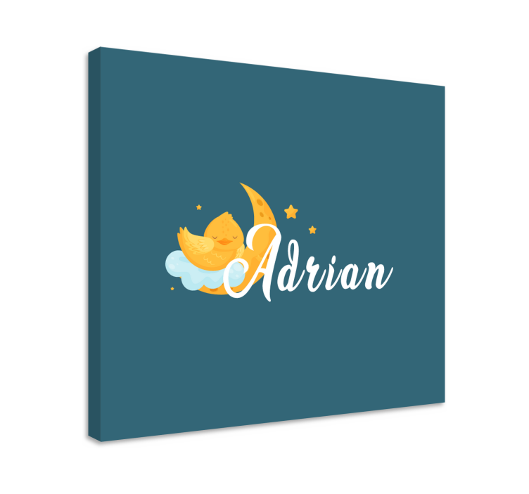 Kanvas barnrum sovande kyckling måne - Tenstickers