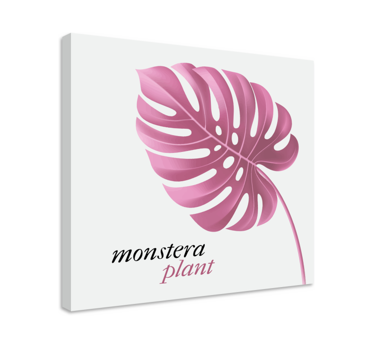 Kanvas blommor och växter monstera växt - Tenstickers