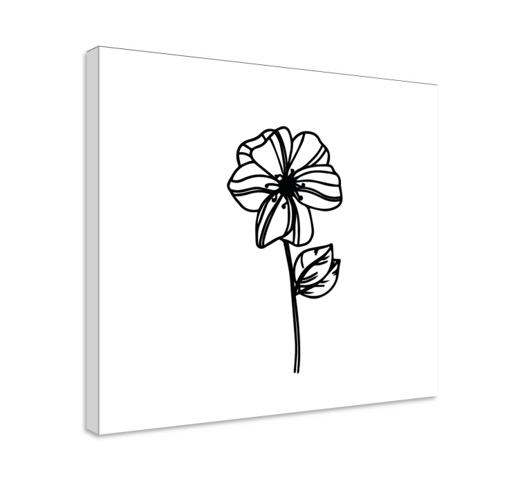 Kanvas blommor och växter elegant blomsterkontur - Tenstickers