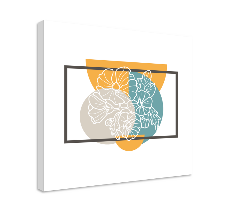 Kanvas blommor och växter botanisk konturillustration - Tenstickers