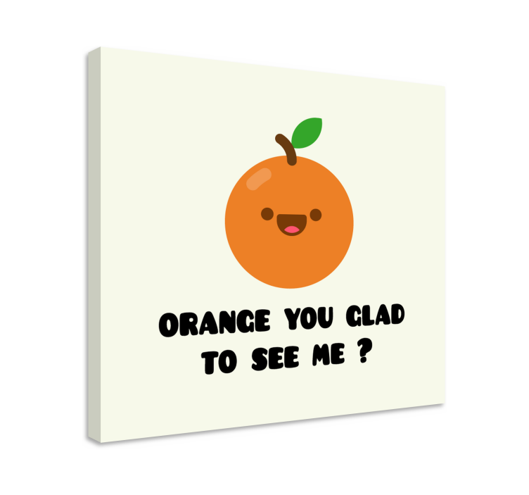 Glad orange karaktär Kanvas frukter - Tenstickers