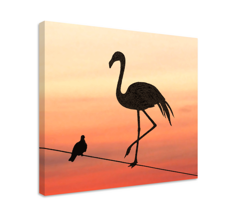 Flamingo och fåglar design entrécanvas tavla konst - Tenstickers
