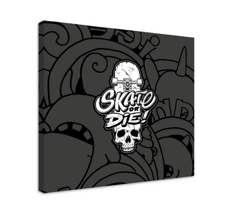 Kanvas sport skull design skateboard - Tenstickers