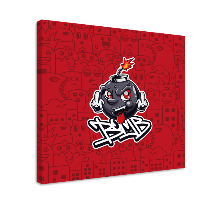 Kanvas andra texter cartoon bomb emoji - Tenstickers