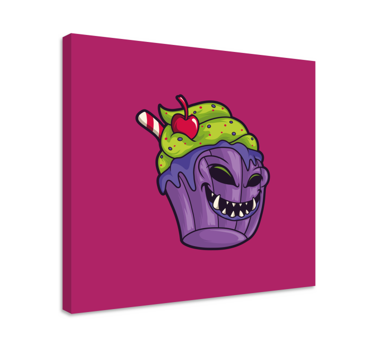 Zombie cupcake tecknad moderncanvas tavla - Tenstickers