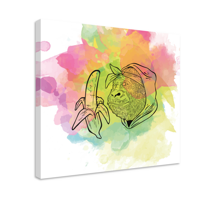 Populär popkonst apa design moderncanvas tavla - Tenstickers