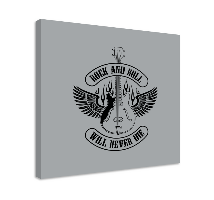 Kanvas musik gitarr med vingar - Tenstickers