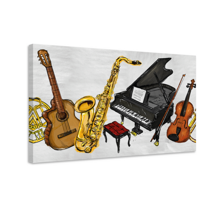 Måla musikinstrumentcanvas tavla - Tenstickers
