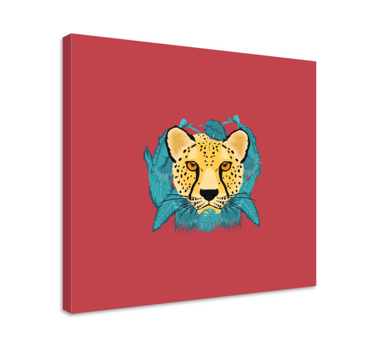 Orientalisk stil leopard grafisk djurcanvas tavla - Tenstickers