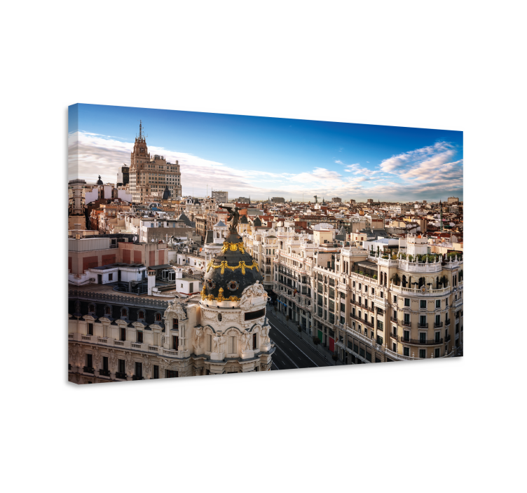 Kanvas städer och länder madrid skyline vy - Tenstickers