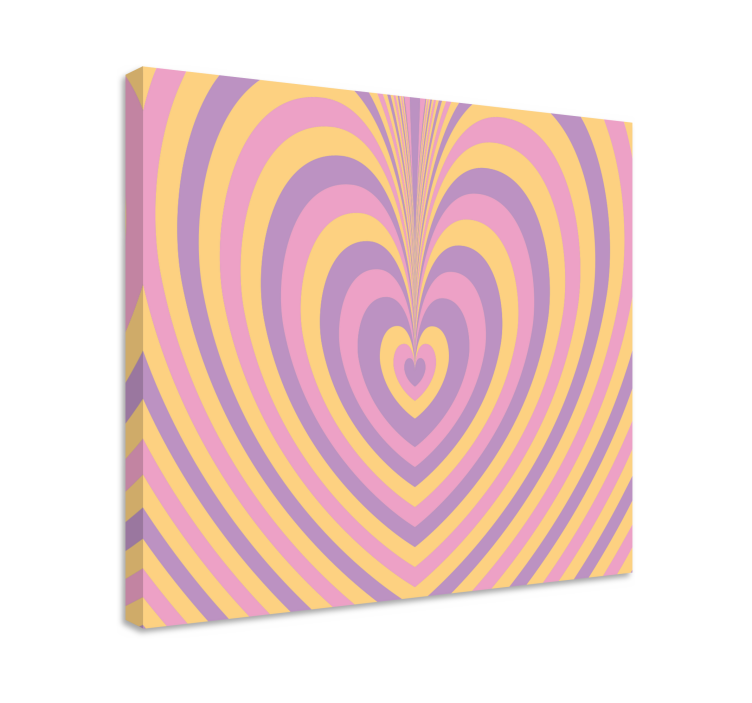 Psykedeliska groovy heart -konsttryck - Tenstickers