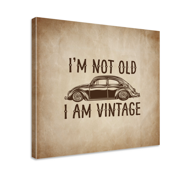 Inte gammal men vintage rolig design citat canvas - Tenstickers