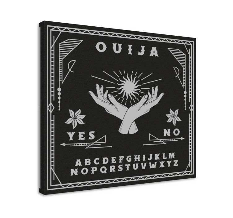 Svart och vitt ouija board hem canvas tavla - Tenstickers