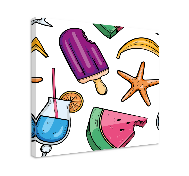 Kanvas frukter fruktt inspirerade sommar godsaker - Tenstickers
