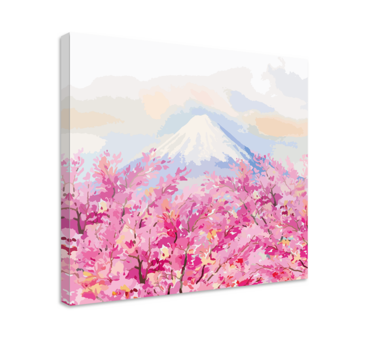 Mount fuji och körsbärsblommor landskap canvas - Tenstickers